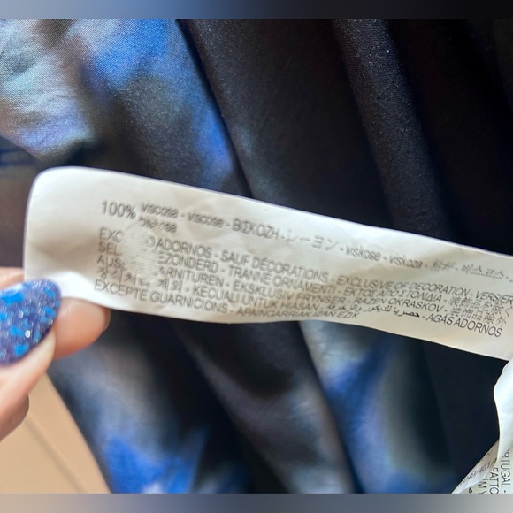 Zara Blue & Black Tie-Dye Flowy Tunic Top - Picture 12 of 14